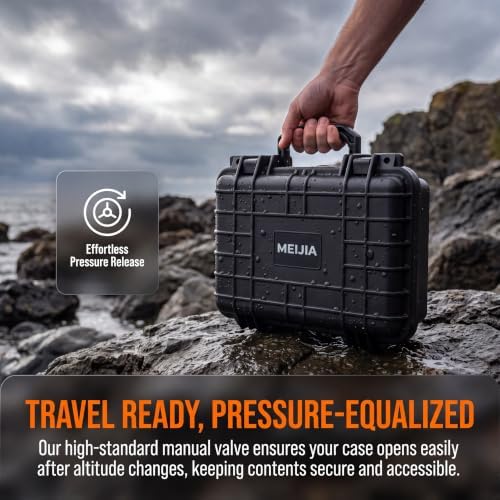 MEIJIA Portable All Weather Waterproof Protective Hard Case, Small Camera Case,Dry Case with Customizable Foam,Fit Use of Drones, Camera,Equipments, 11.65 ”x8.35”x3.78” - Image 6