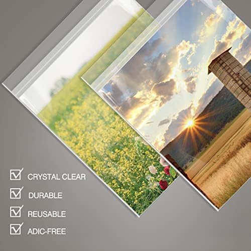 50 Pack 8x10 Inch Acid-Free Crystal Clear Plastic Sleeves for Art Prints - Image 3