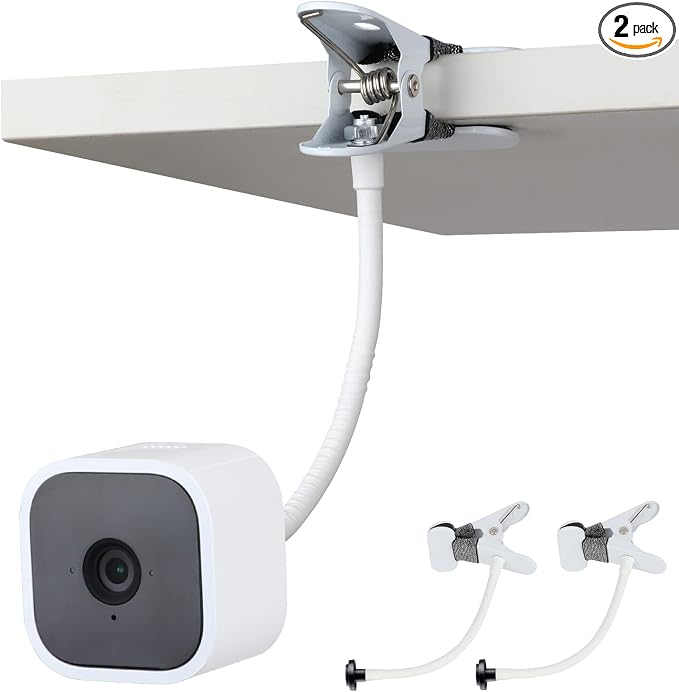 iTODOS 2 Pack Flexible Clip Clamp Mount - Compatible with Blink Mini, Outdoor (3rd Gen) XT3, XT, XT2, Indoor - 8 Inch Flexible Gooseneck Arm - Attach Camera Anywhere by iTODOS