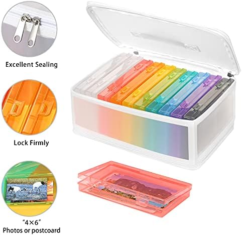 Gbivbe Photo Storage Case - 4x6 Size, Large Box Holds 1000 Photos, Card Storage, Handle Puzzle Cards Seed Packets, 9 Colors - Image 4