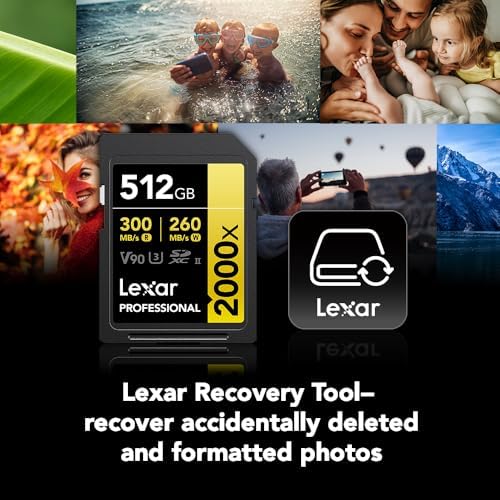 Lexar 512GB 2000x SD Memory Card, 300MB/s Read, 8K, V90, U3, UHS-II - Image 6