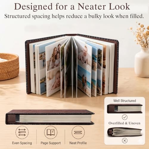 Dark Brown Large Self-Adhesive Photo Album, PU Leather Cover - Image 5