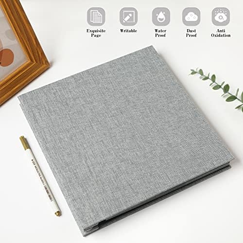 Spbapr Large Photo Album Self Adhesive Linen Cover Magnetic Scrapbook Album DIY Scrap Book 40 Black Sticky Pages for 3x5 4x6 5x7 8x10 Pictures with A Metal Pen - Image 2