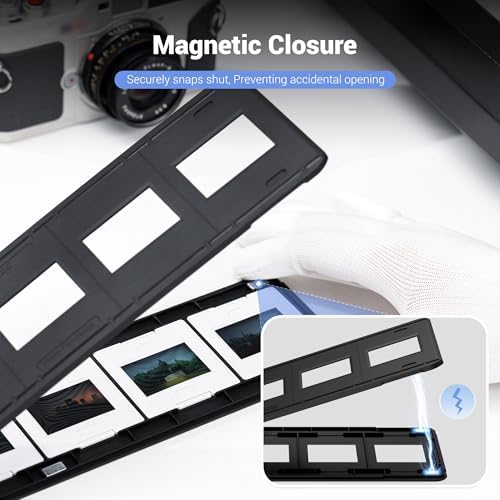 JJC Slide Mount Holder for 35mm Compatible with Film Scanners Copying Equipment, Holds 5 Negative Frames On Digitizing Adapter Set - Image 6