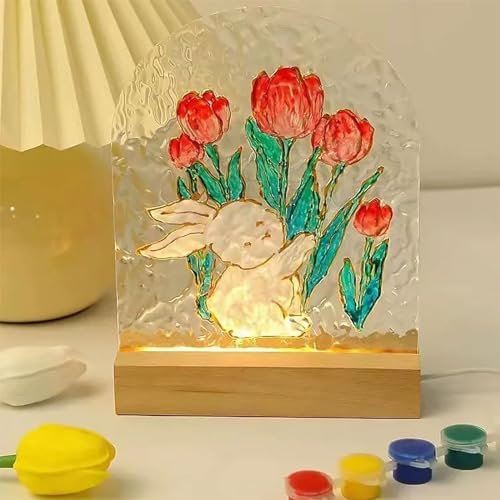 2Pcs Rectangle Wood LED Light Stand Display Base for Plexiglass Crystal Art - Image 2