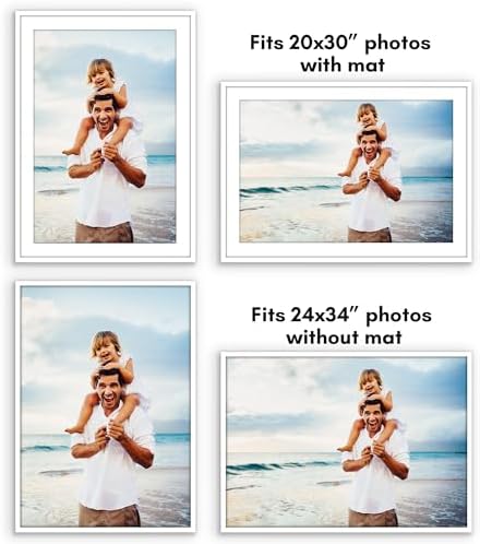 Americanflat 24x34 Poster Frame - Matted to 20x30 - Slim Molding - White - Image 4