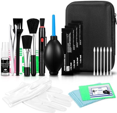 Camera Lens Cleaning Kit - Mirrorless and DSLR Camera Cleaning Kit, Including Lens Paper/Blower, Cotton swabs, dust Free Cloth, Lens Pen, Cleaning Brush by Unknown