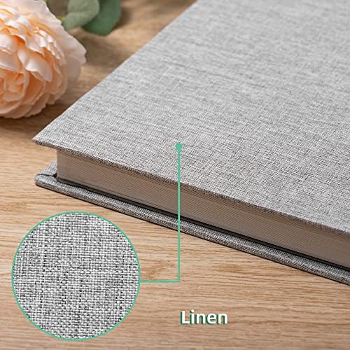 Large Photo Album Self Adhesive Scrapbook Album for 4×6 8×10 Pictures DIY Magnetic Linen Cover Album 40 Pages for Family Wedding Gifts with Metal Pen and Plastic Board - Image 4