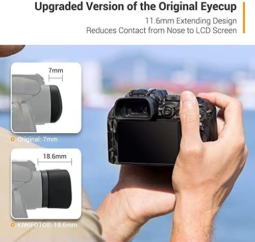 Kiwifotos Long Soft Eyecup Eyepiece Viewfinder for Canon EOS R10 Camera - Image 2