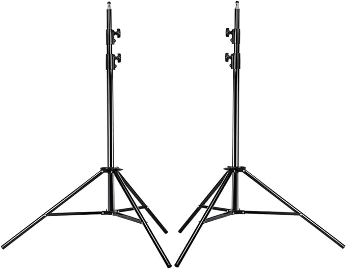 NEEWER PRO 9feet/260cm Spring Loaded Heavy Duty Photography Photo Studio Light Stands with 1/4" Screw & 5/8 Stud for Video, Portrait and Photography Lighting (2 Packs) | 2 Pack, Photo Studio Light Tripods, 1/4" Screw, 5/8 Stud, for Video, Portrait, and... by Neewer
