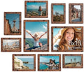 Vittanly 10 Pack Picture Frames Collage Wall Decor, Rustic Brown by Vittanly