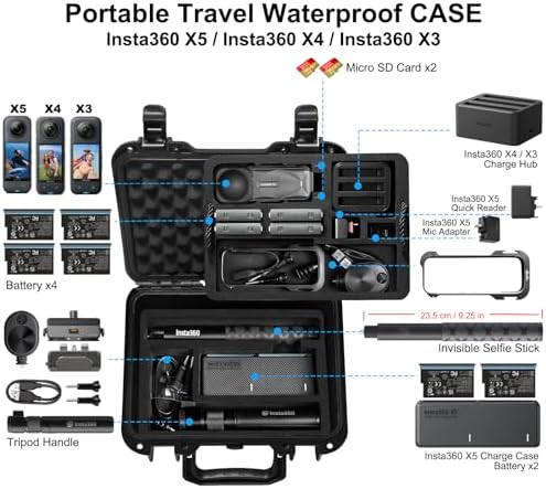 Lekufee Waterproof Carrying Case for Insta360 X5, Insta360 X4 Air, Insta360 X4, Insta360 X3 Camera and Other Accessories(Case Only) - Image 2