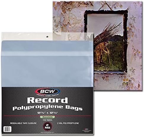 BCW Resealable 12-Inch Vinyl Record Bags - 100 Pack | Archival Safe Polypropylene Sleeves for Single & Double LPs | Acid-Free with Resealable Strip & Flap Record Bag | Record Protective Bags - Image 2