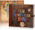 Adventure Book 148-Page DIY Handmade Scrapbook with Retro-Style Embossed Letter Cover - Perfect Travel Diary & Memory Album for Couples,Inspired by the 'Up' Saga,Ideal for Anniversaries & Weddings by Unknown