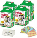 Fujifilm Instax Mini Instant Film Compatible with Instax Mini 8/9/11/12 Cameras – Includes Frame Stickers and Quality Photo Microfiber Cloth (80 Prints) by FUJIFILM