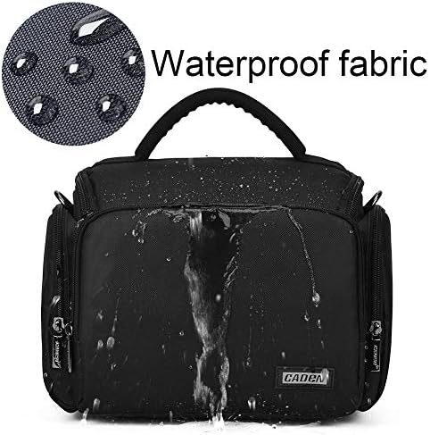 CADeN Camera Shoulder Crossbody Bag Case Compatible for Nikon, Canon, Sony SLR/DSLR Mirrorless Cameras and Lenses Waterproof(1.0 M, Black) - Image 2