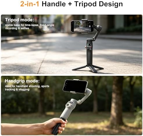 Minifocus Camera Tripod, Mini Camera Tripod Portable Handheld Tripod Desk Stand with 1/4" Screw for DJI Osmo Mobile 8/7P/7/6/SE Smartphone Gimbal OSMO Pocket Stabilizer Travel Tripod - Image 5