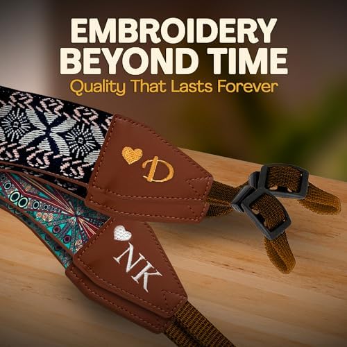Art Tribute Custom Camera Strap Golden Embroidey - Add Your Text and We Make It Especially For You Get Your Own Personalized Gift Camera Strap, No Shipping Cost! - Image 6