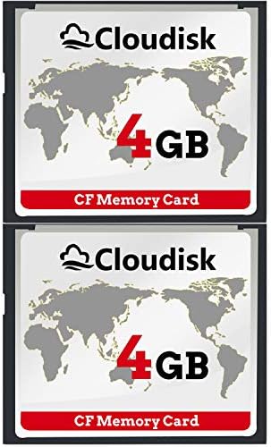 Pack of 2 Compact Flash Card 4GB CF 2.0 Card Performance for Vintage Digital Camera and Industry Equipment (4 GB) by Cloudisk