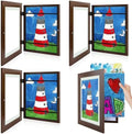 4 Pack 8.5x11 Front-Opening Kids Artwork Frames Changeable (Walnut) by GoldenStateArt