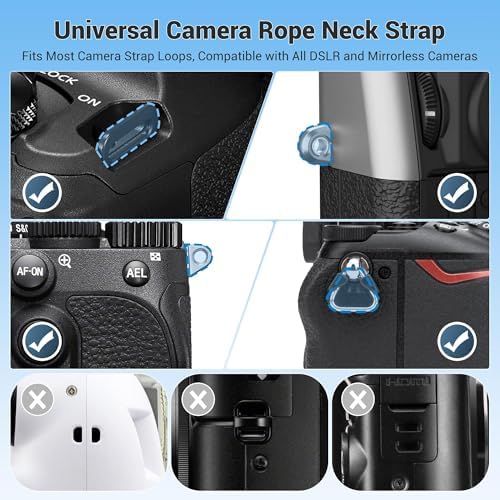 39.4‘’/100CM Rope Camera Neck Strap with Shoulder Pad for Mirrorless Camera - Image 2