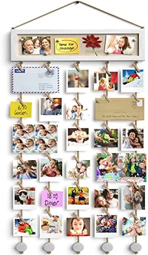 Bikoney Collage Picture Frame with Bulletin Board Photo Display - White by Bikoney