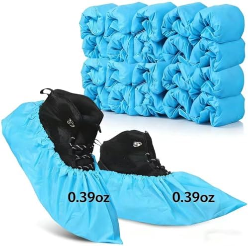Yeios 100 Pack Waterproof Disposable Shoe Covers CPE Non Slip for Rain Mud by Yeios