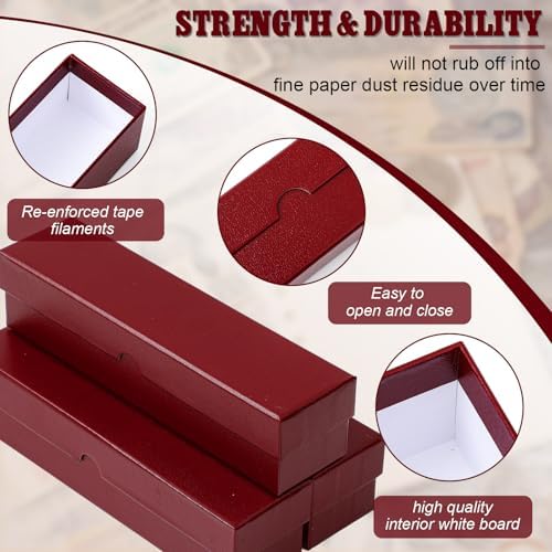 Teling 8 Pcs 2x2 Coin Storage Collectors Box, 9 x 2 x 2 Inches, Dark Red - Image 3