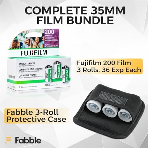 Fujifilm 200 Color Negative Film (35mm, 36 Exposures, 3-Pack) Bundle with Fabble 3-Roll Protective Film Vault Storage Case, Durable Travel Organizer for 35mm Film Rolls for Professional Use - Image 2