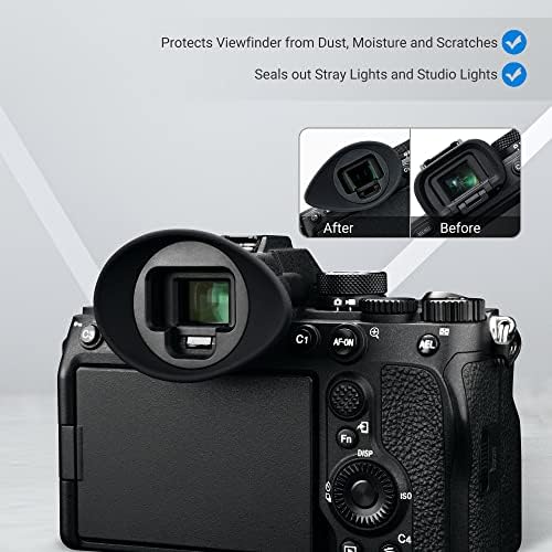 [Large Version] A7IV A7RV A9III A7SIII A1 Eyecup Eyepiece, Camera Viewfinder Eyeshade for Sony Alpha A7M4 A7R5 A9M3 A7S3 A1, 360 Rotating Extension Oval Design, Replace Sony FDA-EP19 Eye Cup - Image 6