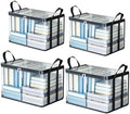 4 Pack Clear Comic Book Storage Containers, Black by SKYJORMY