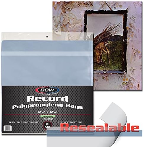 BCW Resealable 33 RPM Record Bags - Snug Fit, Crystal Clear | Archival Safe Vinyl LP Sleeves with Resealable Adhesive Flap | Holds Single & Double LPs | Polypropylene - Image 2