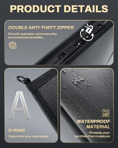 AUROTIER Fireproof Art Portfolios 11"x14" 30 Pockets Display 60 Pages Water-resistant Art Painting Portfolio Folder with Clear Plastic Sleeves Presentation Book for Artwork Document Contract Organizer - Image 6