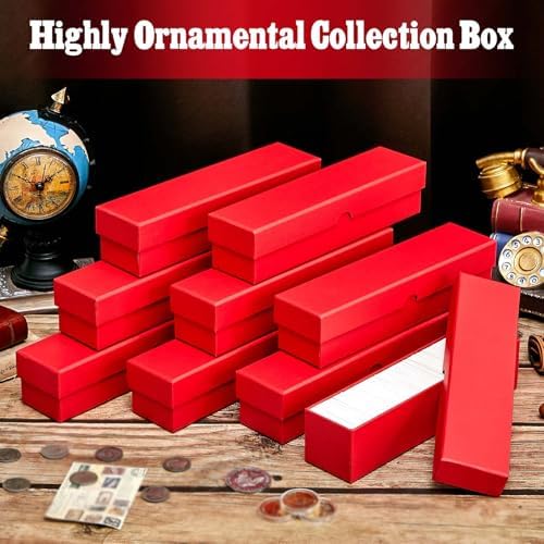 Teling 16 Pcs 2x2 Coin Storage Collectors Box, 9 x 2 x 2 Inches, Red - Image 6