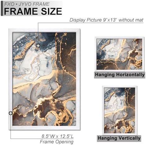 Fxojyvo 9x13 Picture Frame Set of 2 White Engineered Wood Wall Hanging - Image 4