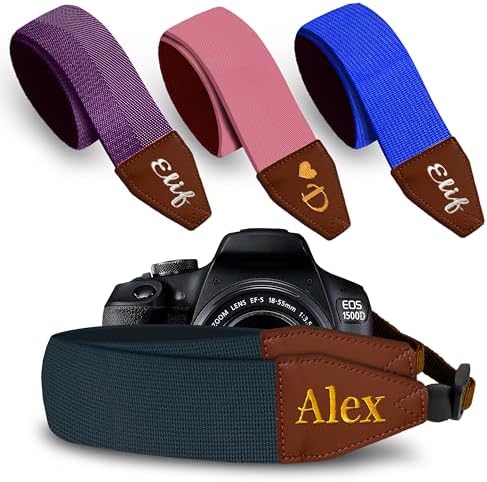 Art Tribute Camera Strap Personalized With Name - Shoulder, Crossbody & Neck Camera Strap for Photographers, Fits All Cameras, Canon Nikon Sony Fujifilm, Padded Strap W/Quick Release & Leather Ends by ArtTribute