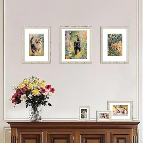VIOLABBEY 12x16 Picture Frame Antique White and Gold, Ornate Vintage Frame - Image 5