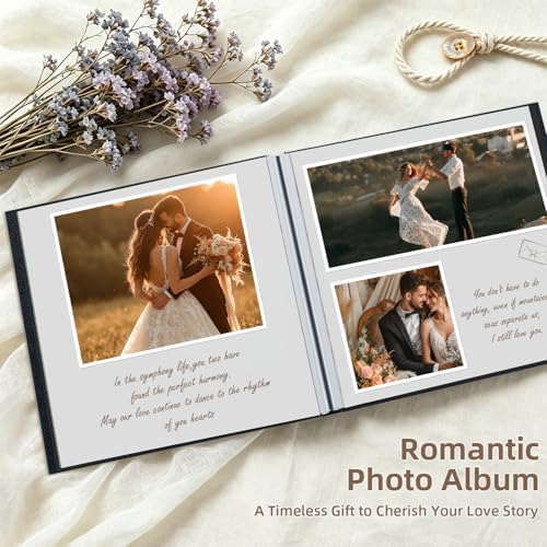 Popotop Photo Album Self Adhesive with Picture Display Window,60 Pages DIY Scrapbooking Supplies Kit for 4x6 8x10 Picture,Linen Cover Memory Book for Baby Wedding, with Scraper and Metallic Pen - Image 5