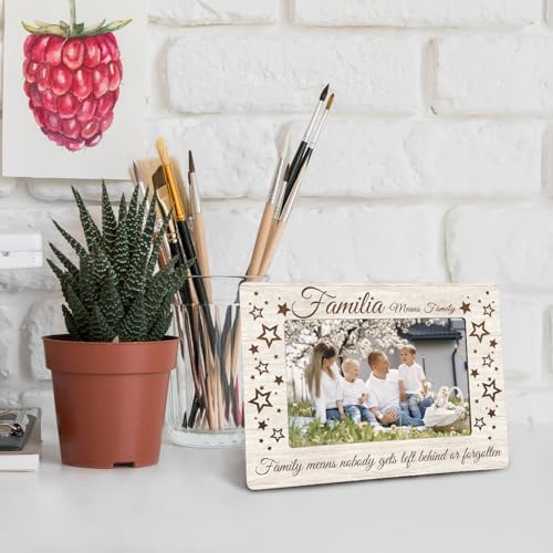 Spanish Family Picture Frame - Family Familia Wooden Signs Photo Frame Gifts 4x6, Gift for Mom Dad Grandma Grandpa - Image 4