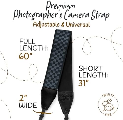 Art Tribute Camera Strap - Shoulder, Crossbody & Neck Camera Strap for Photographers, Fits All Cameras, Canon Nikon Sony Fujifilm, Padded Strap W/Quick Release, Embroidered Cotton & Leather Ends - Image 5