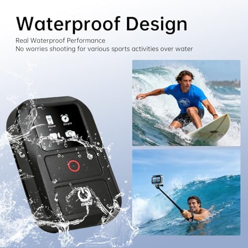 Suptig Remote Control, Waterproof Smart Remote Compatible with GoPro/DJI Action/Insta360, Phone Remote for iOS Android, Camera Remote with Color LED Display, 60M Control Range Type-C Charging - Image 5