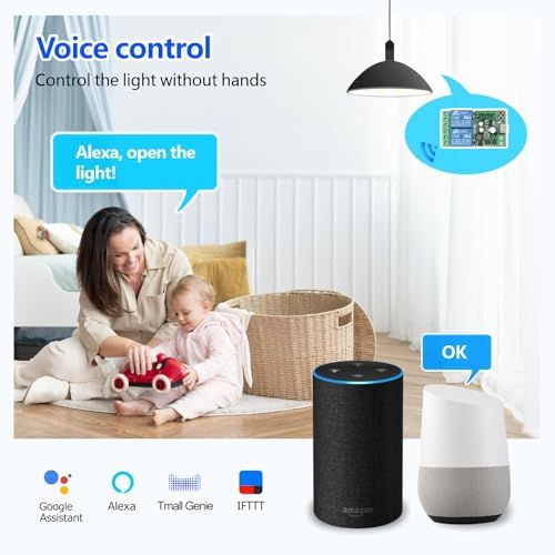 DieseRC 2 Channels WiFi Smart Switch, DC 5V 12V 24V 36V Passive Output Relay Module Ewelink APP WiFi Control Compatible with Alexa/Google Home, Inching/Self-Locking Switch - Image 5