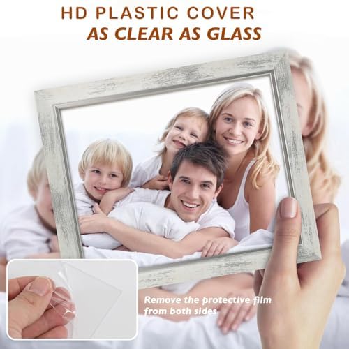 XUANLUO 8x10 Picture Frames Set of 4,Rustic Retro Photo Frame(White) - Image 6