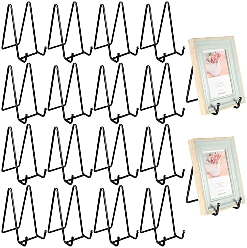 Mixweer Plate Stands for Display 18 Pack 6 Inch Plate Holder Display Stands Picture Frame Holder Metal Frame for Decorative Supplies, Book, Photo, Easel, Platter, Tabletop Art(Black) by Mixweer
