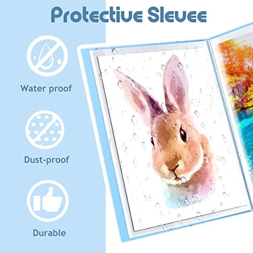 Henoyso 60 Pages Diamond Painting Storage Book A2 A3 Art Binder, Blue - Image 2