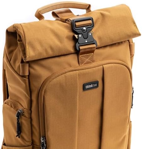 Think Tank FocusPoint 30L RollTop Camera Backpack - Golden Hour: Expandable Travel & Camera Backpack with Laptop Sleeve, Quick Side and Back Access, Rain Cover – Versatile Photography & Travel Bag - Image 2