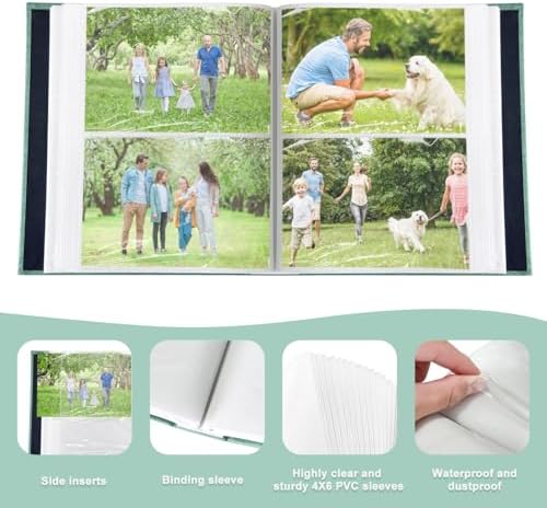 200-Pockets Photo Album 4x6 - Slip-In Picture Album with Linen Cover & Display Window, Vertical Photo Book for Wedding, Family, Baby, Anniversary & Vacation Memories (Holds 200 Photos) - Image 5