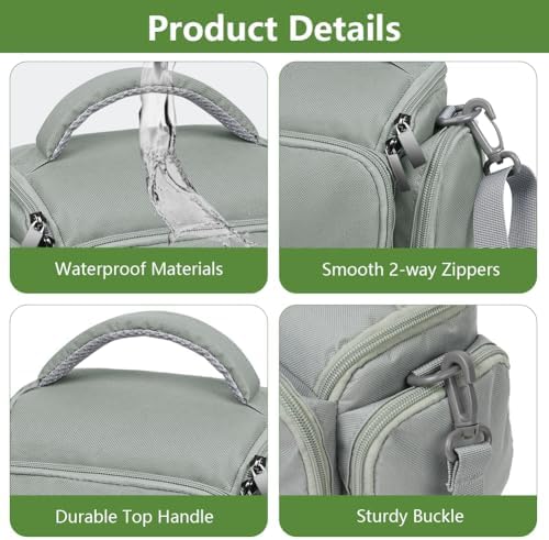 Ainiv DSLR Camera Bag, Large Waterproof Anti-Shock SLR Camera Case, Grey - Image 5