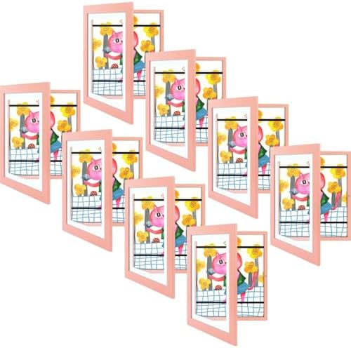 8 Pack 10x12.5 Front-Opening Kids Artwork Frames Changeable (Pink) by GoldenStateArt