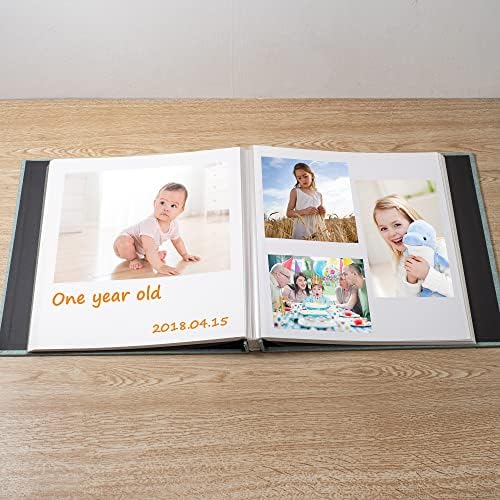 Large Photo Album Self Adhesive Scrapbook Album for 4×6 5×7 8×10 Pictures DIY Magnetic Linen Cover Album 40 Pages for Family Wedding Gifts with Metal Pen and Plastic Board - Image 3